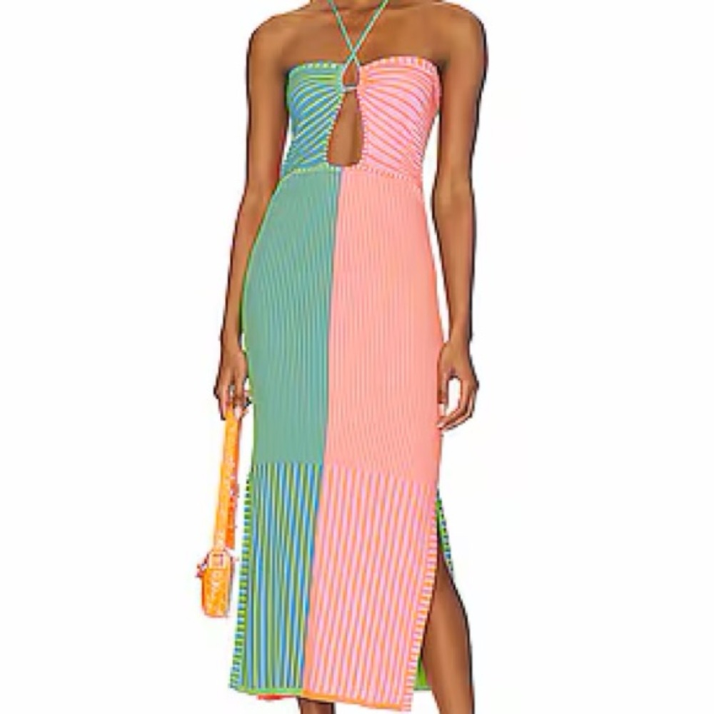 SOLID & STRIPED Multicolor Striped Midi Dress